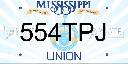 554TPJ Mississippi License Plate