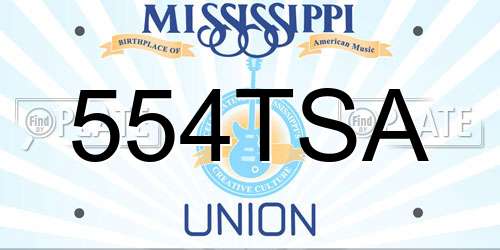 554TSA Mississippi License Plate