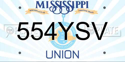 554YSV Mississippi License Plate