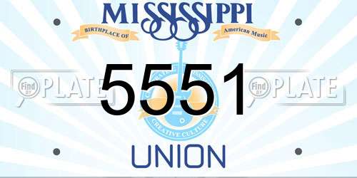 5551 Mississippi License Plate