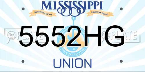5552HG Mississippi License Plate