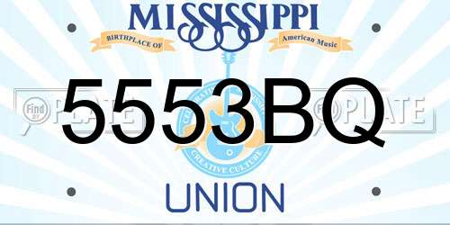 5553BQ Mississippi License Plate