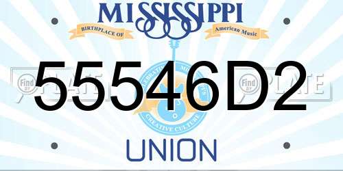 55546D2 Mississippi License Plate