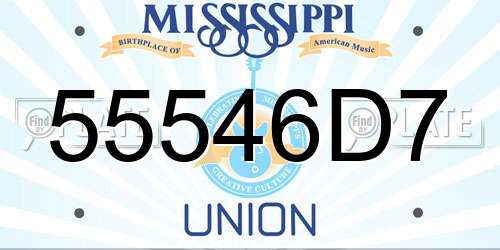 55546D7 Mississippi License Plate