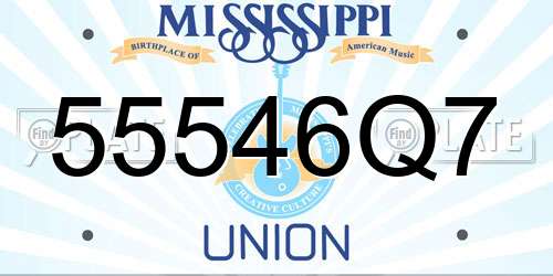55546Q7 Mississippi License Plate