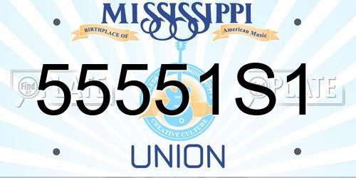 55551S1 Mississippi License Plate