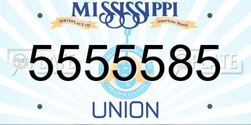 5555585 Mississippi License Plate