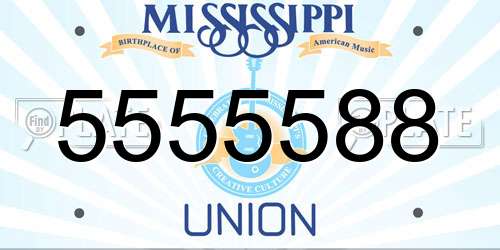 5555588 Mississippi License Plate
