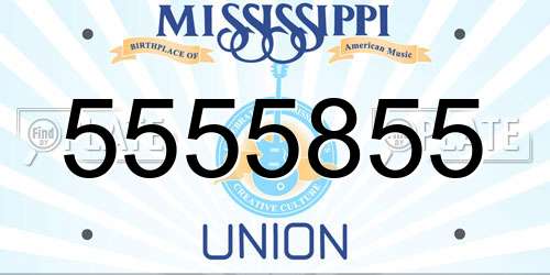 5555855 Mississippi License Plate