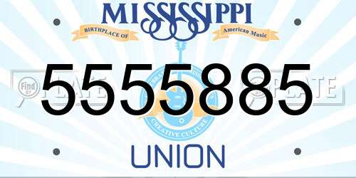 5555885 Mississippi License Plate
