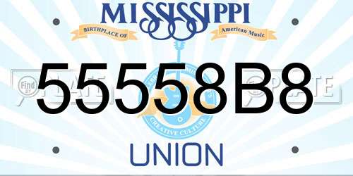 55558B8 Mississippi License Plate