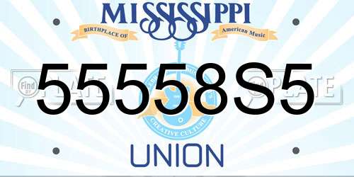 55558S5 Mississippi License Plate