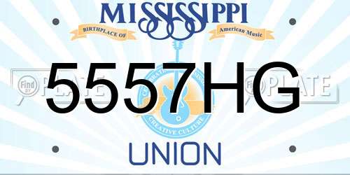 5557HG Mississippi License Plate