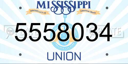 5558034 Mississippi License Plate