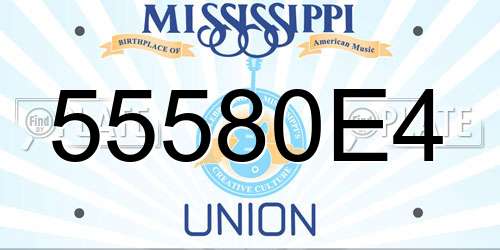 55580E4 Mississippi License Plate