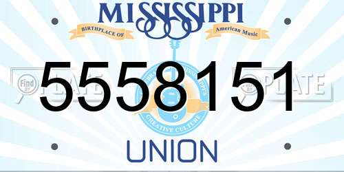 5558151 Mississippi License Plate