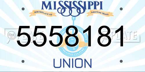 5558181 Mississippi License Plate