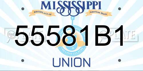 55581B1 Mississippi License Plate