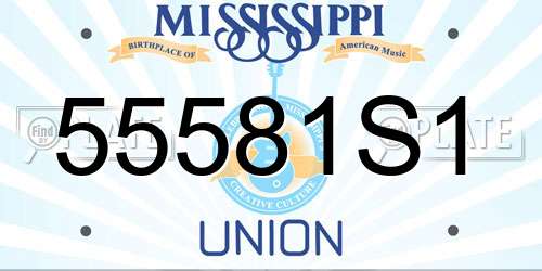 55581S1 Mississippi License Plate