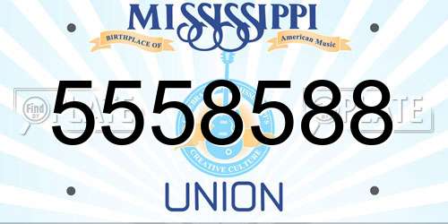 5558588 Mississippi License Plate