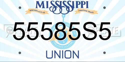 55585S5 Mississippi License Plate