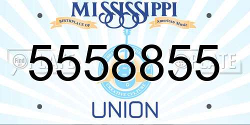 5558855 Mississippi License Plate