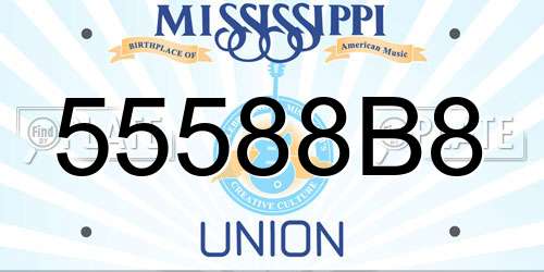 55588B8 Mississippi License Plate