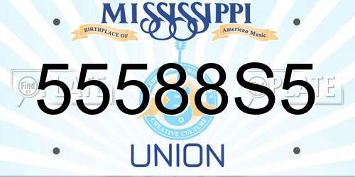 55588S5 Mississippi License Plate