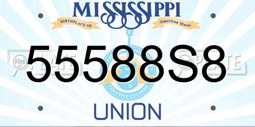 55588S8 Mississippi License Plate
