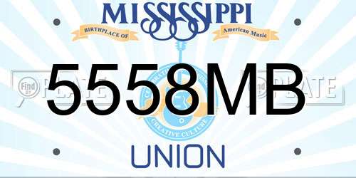 5558MB Mississippi License Plate