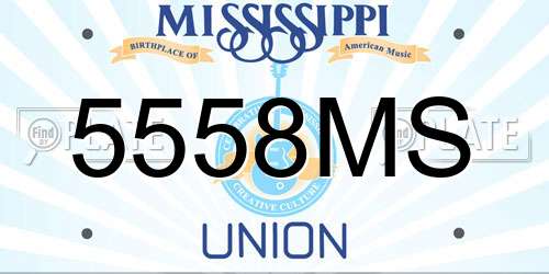 5558MS Mississippi License Plate