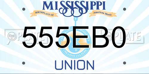 555EB0 Mississippi License Plate