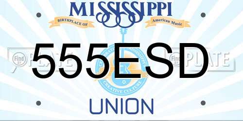 555ESD Mississippi License Plate
