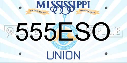 555ESO Mississippi License Plate
