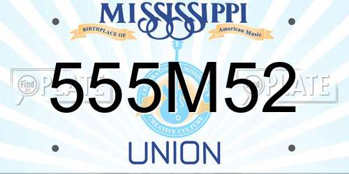 555M52 Mississippi License Plate