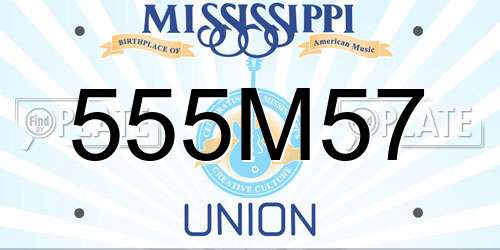 555M57 Mississippi License Plate