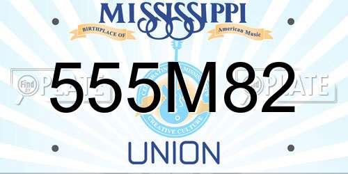 555M82 Mississippi License Plate