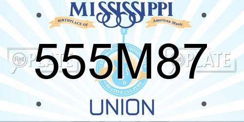 555M87 Mississippi License Plate