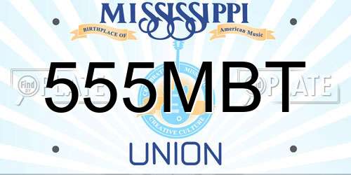 555MBT Mississippi License Plate