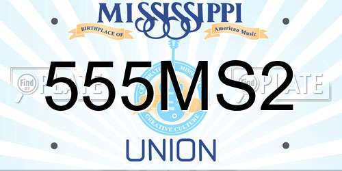 555MS2 Mississippi License Plate