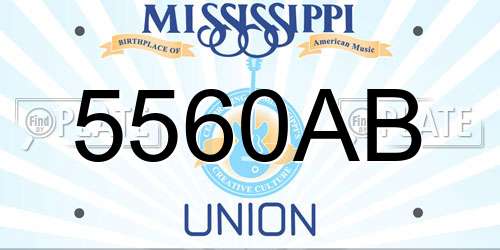 5560AB Mississippi License Plate
