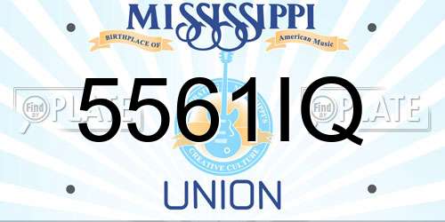 5561IQ Mississippi License Plate