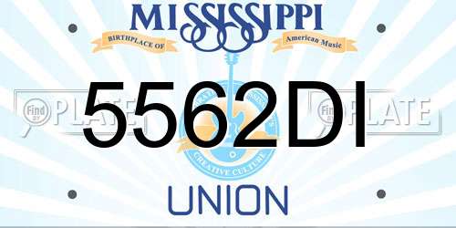 5562DI Mississippi License Plate