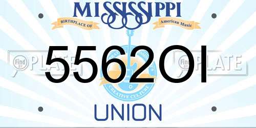 5562OI Mississippi License Plate