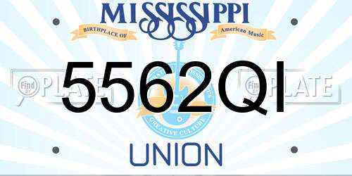 5562QI Mississippi License Plate