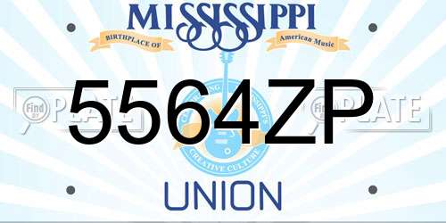 5564ZP Mississippi License Plate