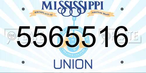 5565516 Mississippi License Plate