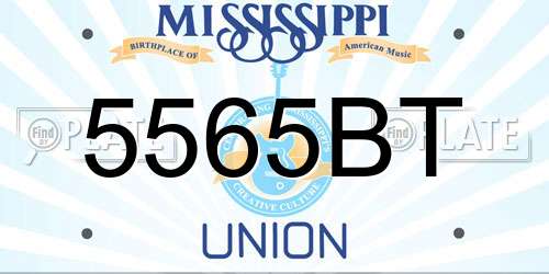5565BT Mississippi License Plate
