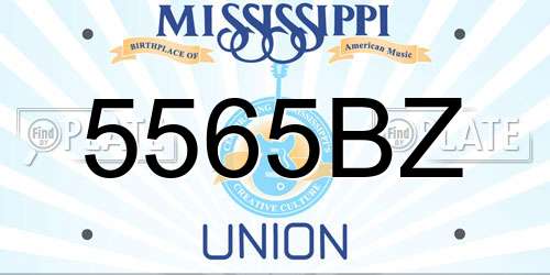 5565BZ Mississippi License Plate