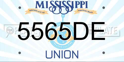 5565DE Mississippi License Plate